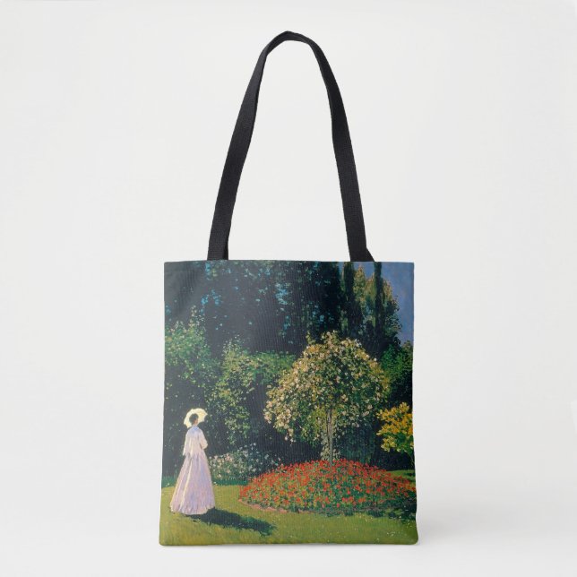 Bolsa Tote Mulher em um Jardim, Monet (Frente)