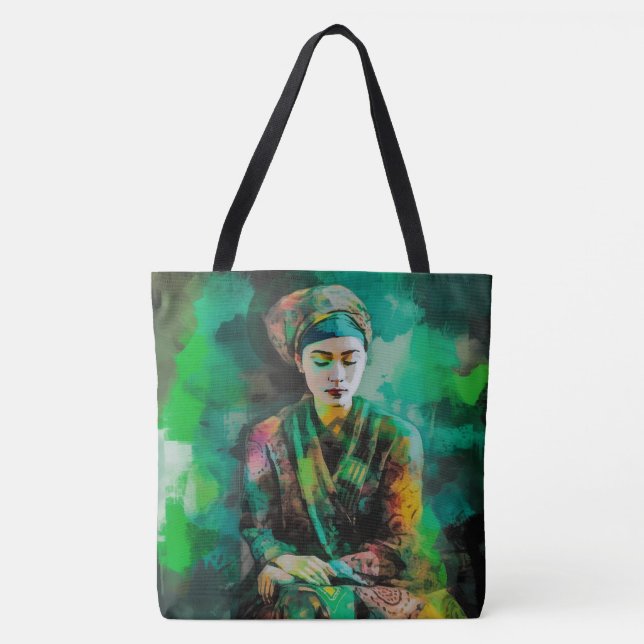 Bolsa Tote Mulher em Verde (Frente)