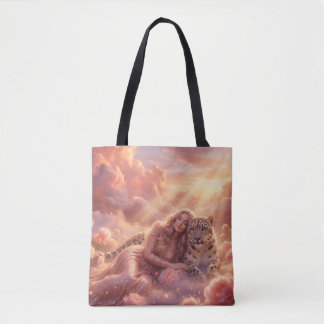 Bolsa Tote Mulher Encantadora & Leopardo da Neve em Nuvens So
