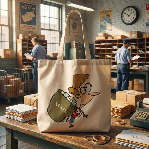 Bolsa Tote Mulher Engraçada Carregando Saca de Correspondênci