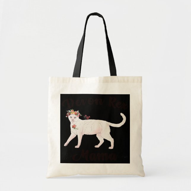 Bolsa Tote Mulher Fumaça Devon Rex Mamãe Flowers Cat Mãe (Frente)
