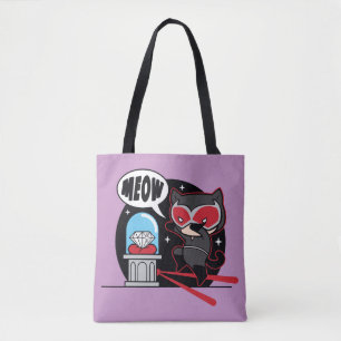 Bolsa Tote Mulher-Gato De Chibi Roubando Um Diamante