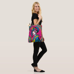 Bolsa Tote Mulher geisha japonesa em kimono tradicional