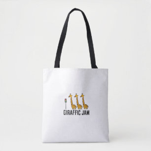 Bolsa Tote Mulher Giraffic Jam Funny Giraffe Giraffe Pun Cute