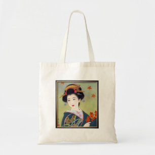 Bolsa Tote Mulher japonesa no quimono azul