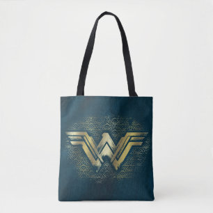 Bolsa Tote Mulher maravilhosa: Símbolo Dourado escovado