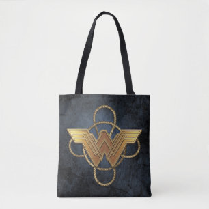 Bolsa Tote Mulher maravilhosa: Símbolo Dourado sobre Laço