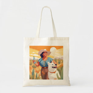 Bolsa Tote Mulher mexicano-americana, tequila, sol e cão de r