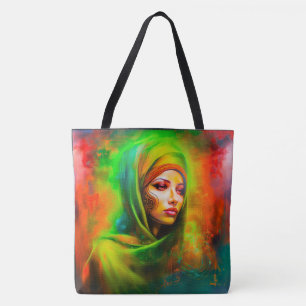 Bolsa Tote Mulher mística em cores neonárias