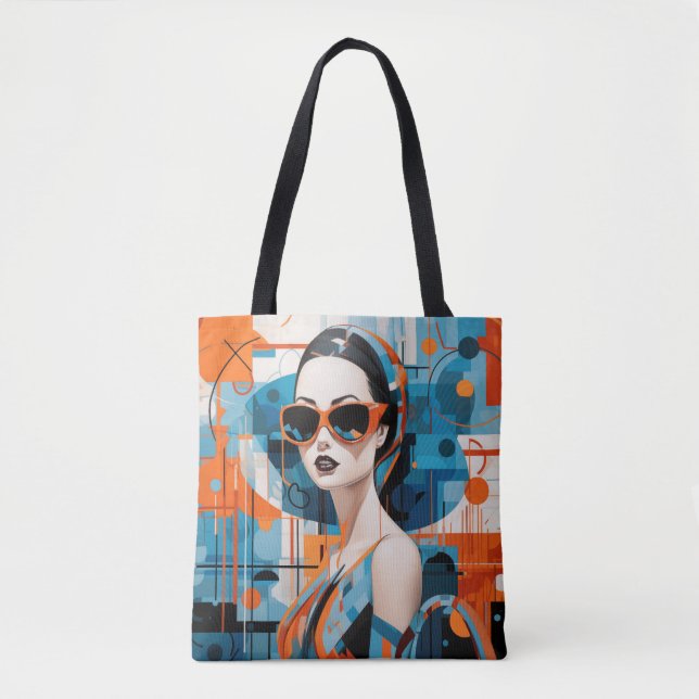 Bolsa Tote Mulher moderna Chic, elegância geométrica (Frente)