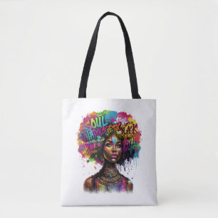 Bolsa Tote Mulher Negra Afro Colorida Sem Desculpas