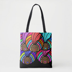 Bolsa Tote Mulher Negra, Turbãs Coloridas