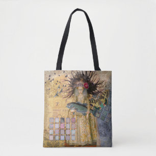 Bolsa Tote Mulher Peixes Vintage Clássico Gótico