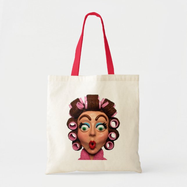 Bolsa Tote Mulher que veste encrespadores (Frente)