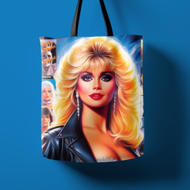 Bolsa Tote Mulher Retrowave dos Anos 80 (Criador carregado)