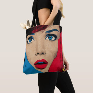 Bolsa Tote Mulher surpreendida na Pop Art