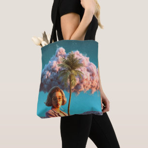 Bolsa Tote Mulher Surrealista com Palmeira