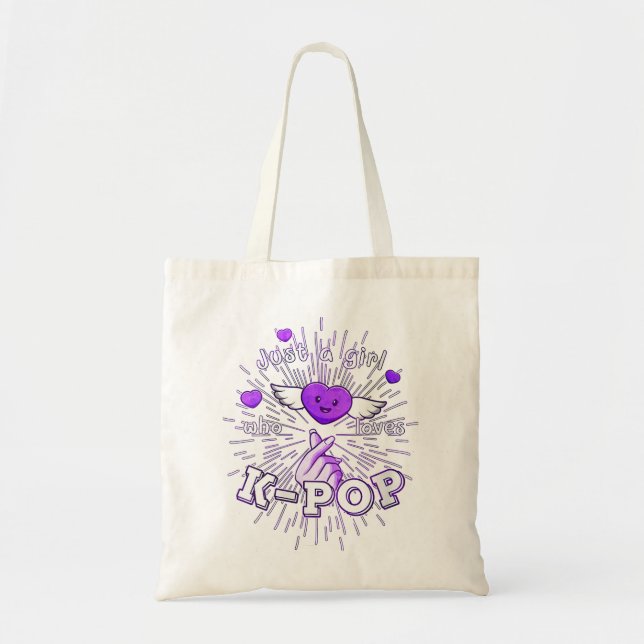 Bolsa Tote Mulher: Uma Menina Que Ama Música Coreana K Pop (Frente)