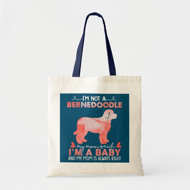 Bolsa Tote Mulheres Bernedoodle Mãe Bebê Engraçado Cachorro B (Frente)