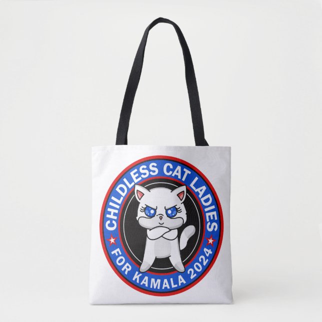 Bolsa Tote Mulheres De Gato Sem Filhos Para Democratas Kamala (Frente)