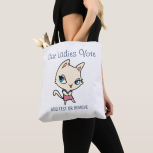 Bolsa Tote Mulheres De Gato Votam Escrita Engraçada Feminista