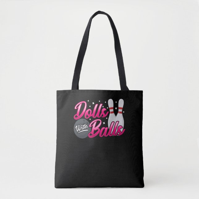 Bolsa Tote Mulheres Engraçadas Boliches Bonecas Com Bolas (Frente)