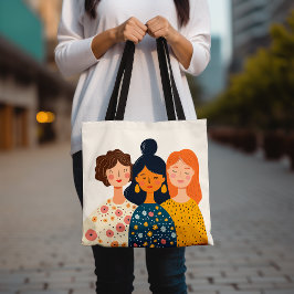 Bolsa Tote Mulheres Ilustradas Amigos e Tráfico de Arte