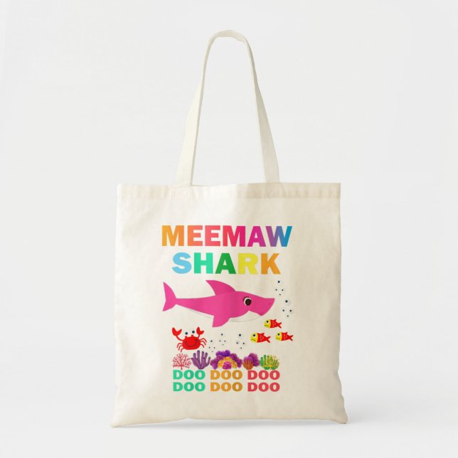 Bolsa Tote Mulheres Meemaw Shark Shirt Correspondente à Famíl (Frente)