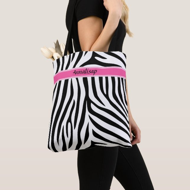 Bolsa Tote Mulheres personalizadas do designer moderno stripe (Close Up)