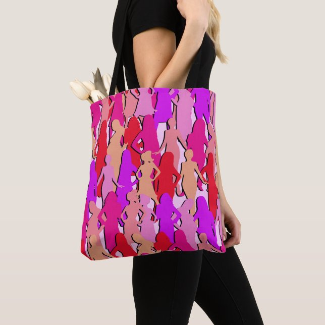 Bolsa Tote Mulheres Rosa Silhouettes (Close Up)