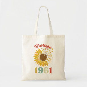 Bolsa Tote Mulheres Vintage 1961 Girassol 60º Aniversário