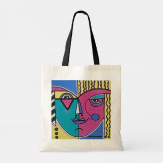 Bolsa Tote Multi-colored Abstract Portrait Tote