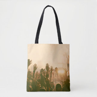 Bolsa Tote Multidão no concerto - Fotoconcerto retrô, multidã