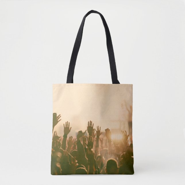 Bolsa Tote Multidão no concerto - Fotoconcerto retrô, multidã (Frente)