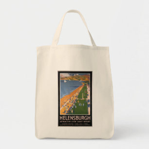 Bolsa Tote Multidões ao longo do poster das estradas de ferr