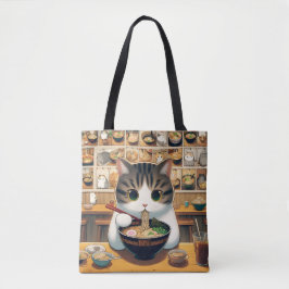 Bolsa Tote Munchkin Cat Eating Ramen