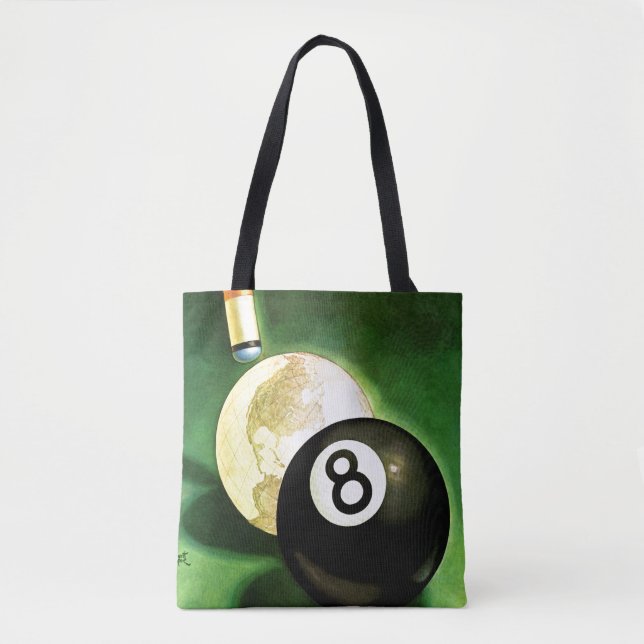 Bolsa Tote Mundo como Ball Cue (Frente)