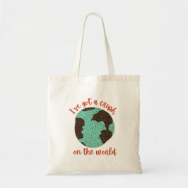 Bolsa Tote Mundo Divertido Mapa de Viagem Mochileiro