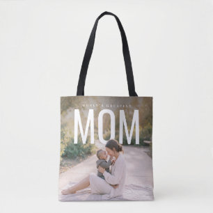 Bolsa Tote Mundo PhotoPop Mãe Mais Querida Foto Personalizada