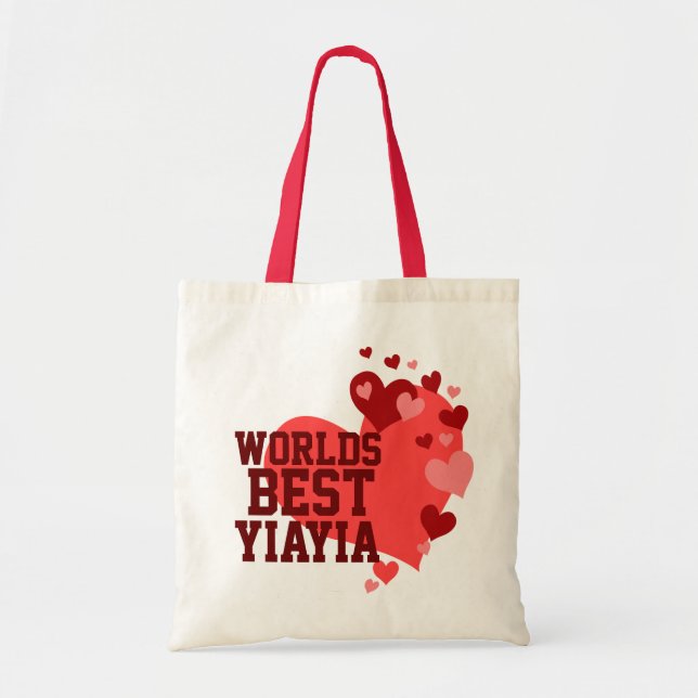 Bolsa Tote Mundos o melhor YiaYia personalizado (Frente)