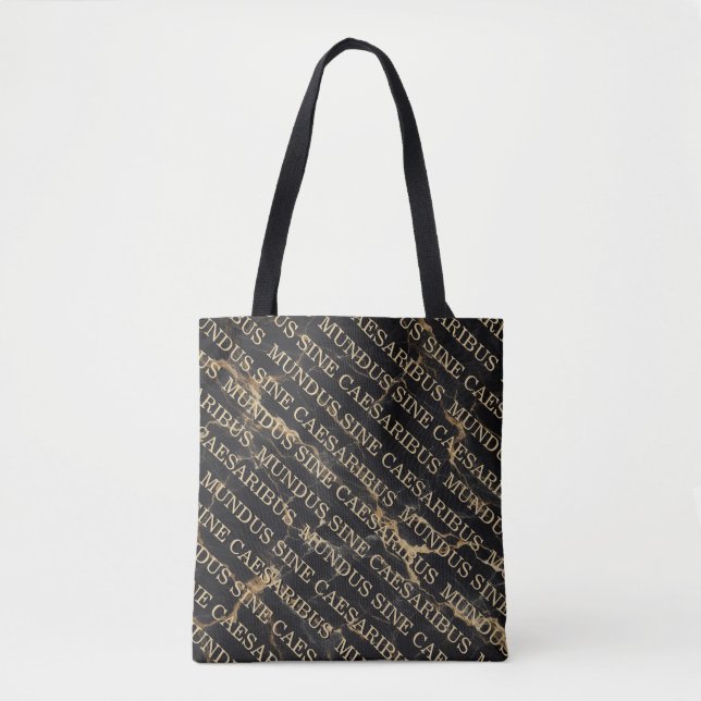 Bolsa Tote "Mundus Sine Caesaribus", mármore negro (Frente)