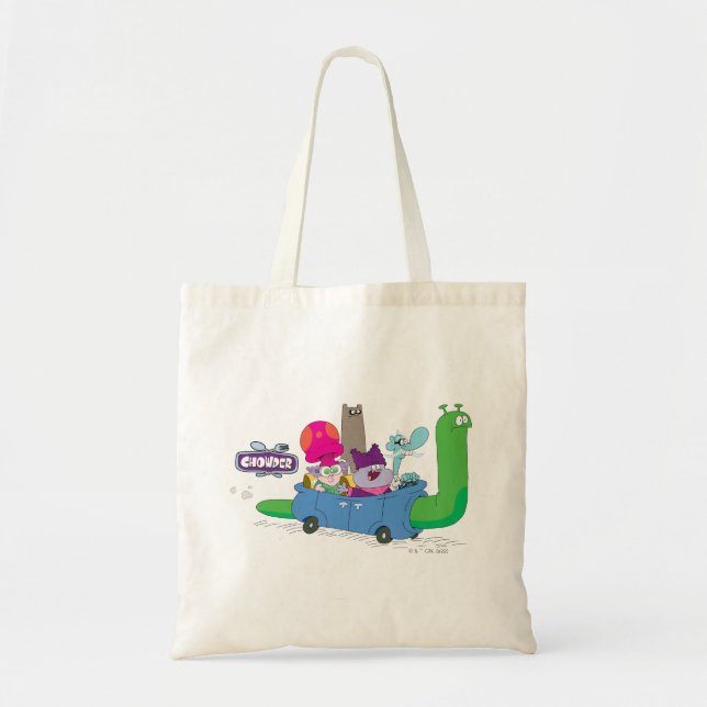 Bolsa Tote Mung, Chowder, Shnitzel, & Truffles no Carro-Carro (Frente)