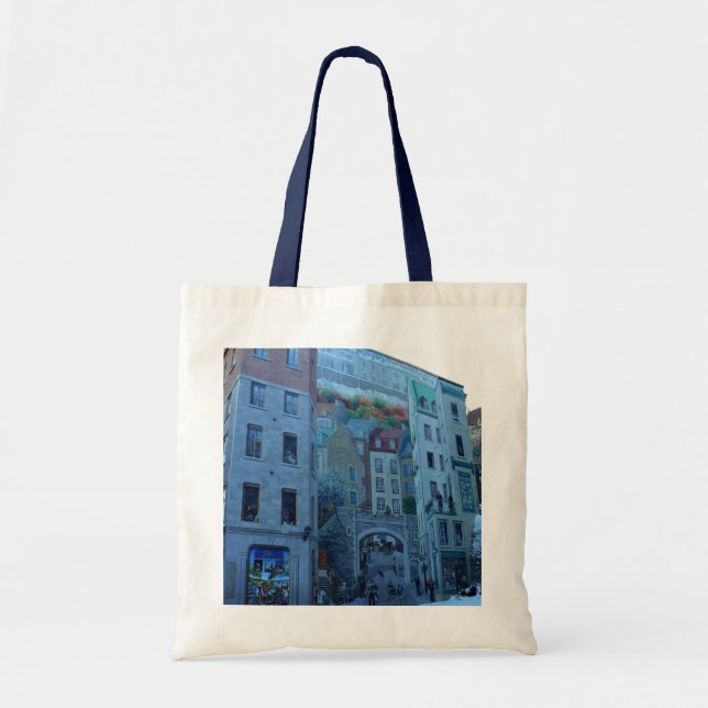 Bolsa Tote Mural em Cidade Velha de Quebec, Quebec, Canadá (Frente)