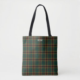 Bolsa Tote Murphy Clan Tartan Dark Green Xadrez Monograma