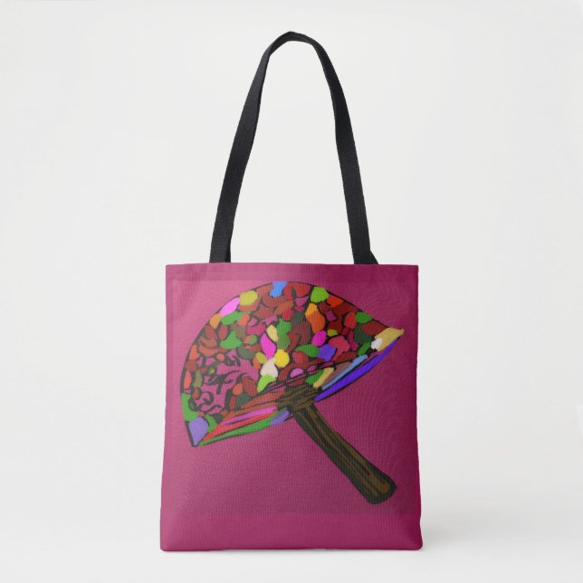 Bolsa Tote Mushroom Face Character Art  (Frente)