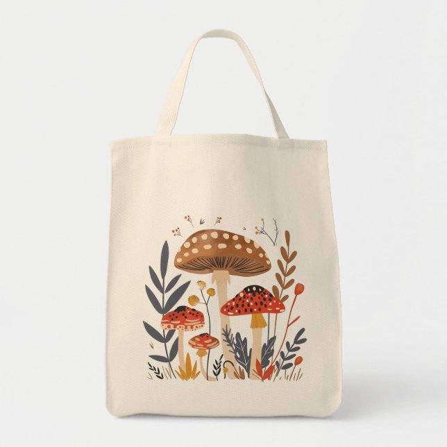 Bolsa Tote Mushrooms Shoulder Tote Bag (Frente)