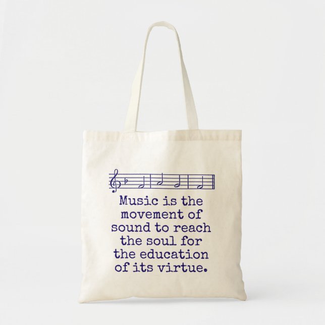 Bolsa Tote Music Is The Movement Of Sound - Music Quote  (Frente)