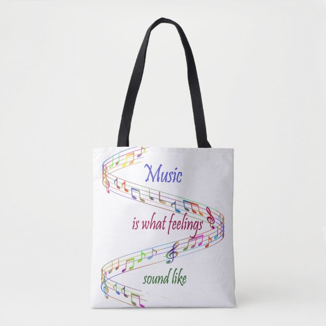 Bolsa Tote Music is what Feelings Sound Like Inspirational (Frente)