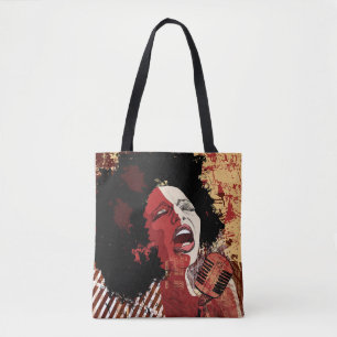 Bolsa Tote Music Jazz - cantor de jazz afro-americano no grun