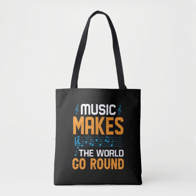 Bolsa Tote Music Makes The World Go Round (Frente)